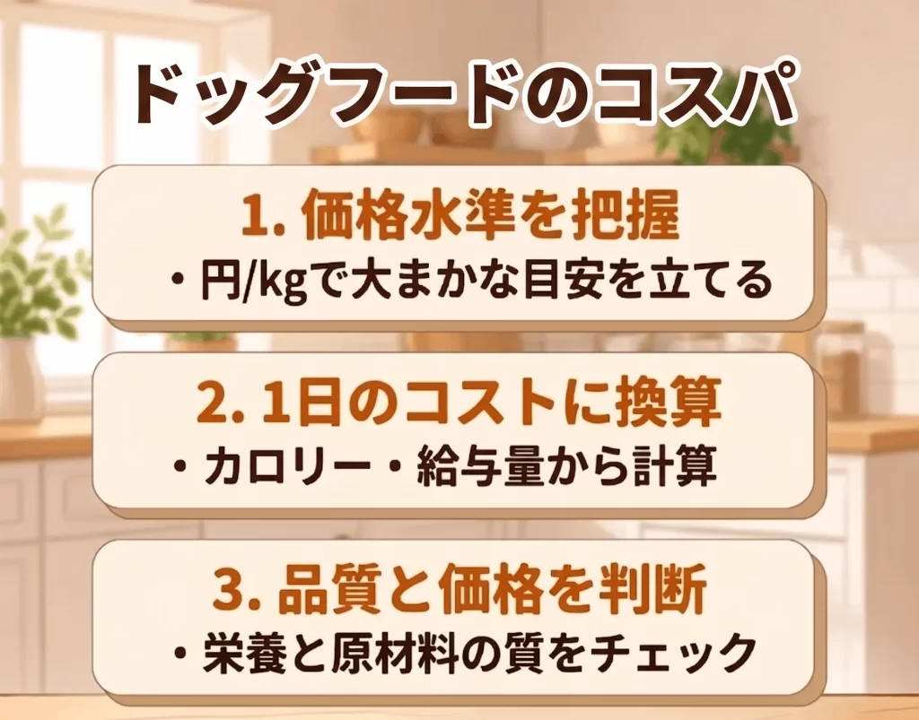 ドッグフードのコスパの判断軸_まとめ画像